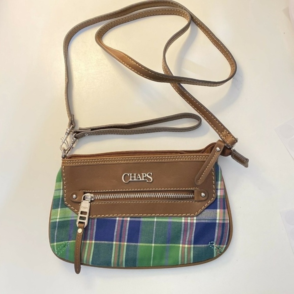 Chaps Womens Plaid‎ Wristlet Small Purse